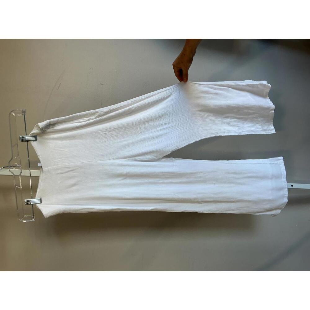 Olivaceous Women's White Casual Wide-Leg Summer Pants Medium